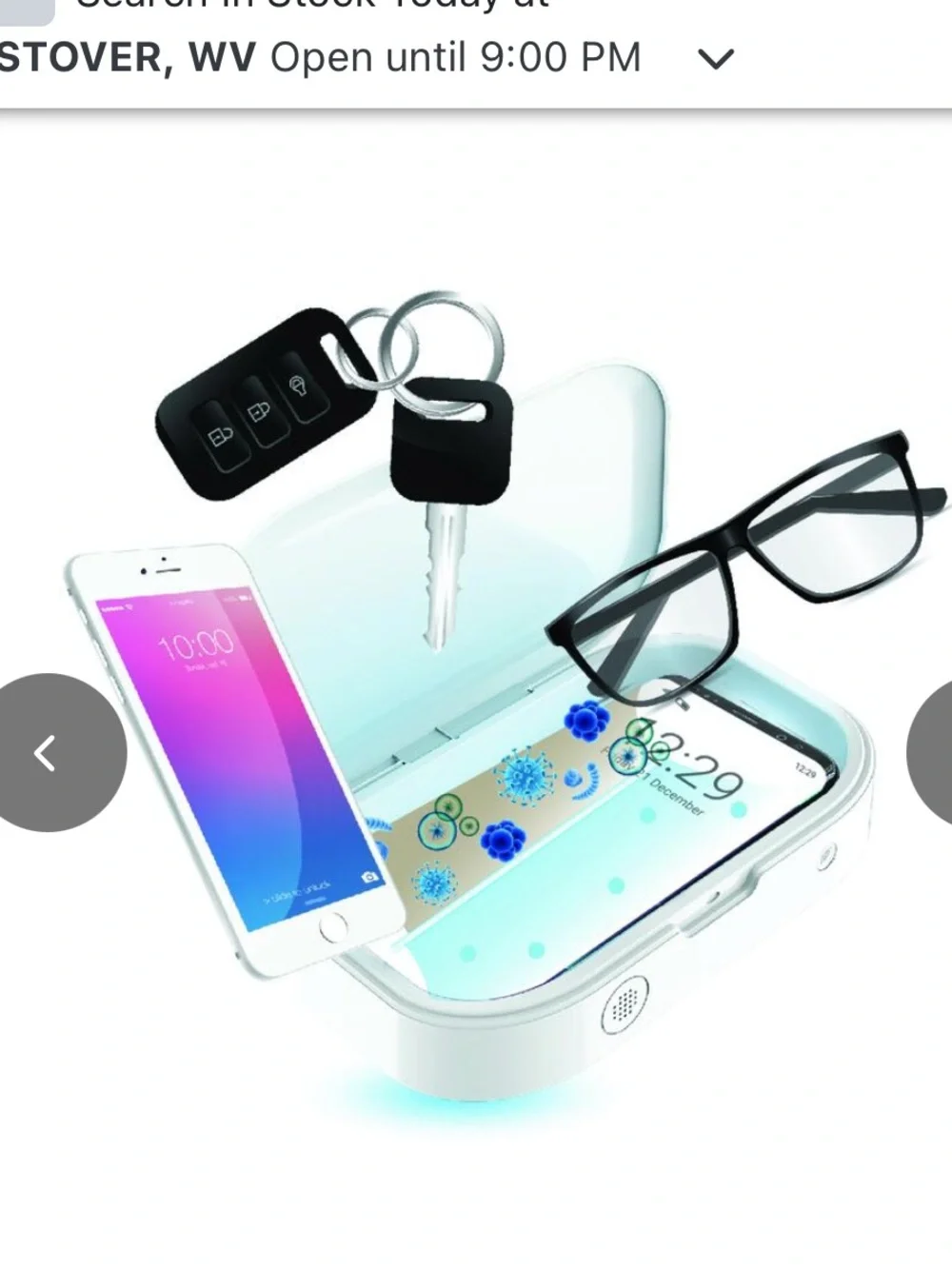 Gabba Goods White Phone & Accessory UV Sanitizer Box | New in Box